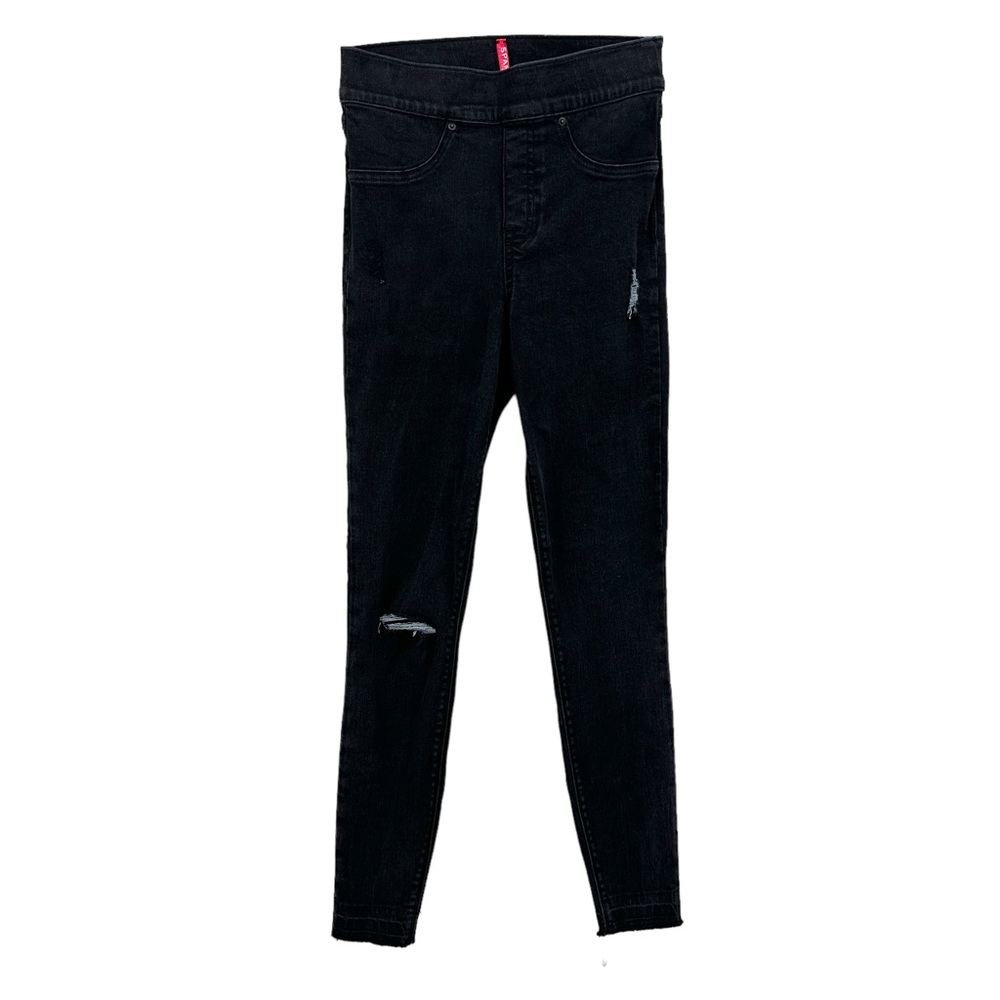 SPANX Skinny Jeans Leggings, Pull On, Stretchy, Raw Hem Black